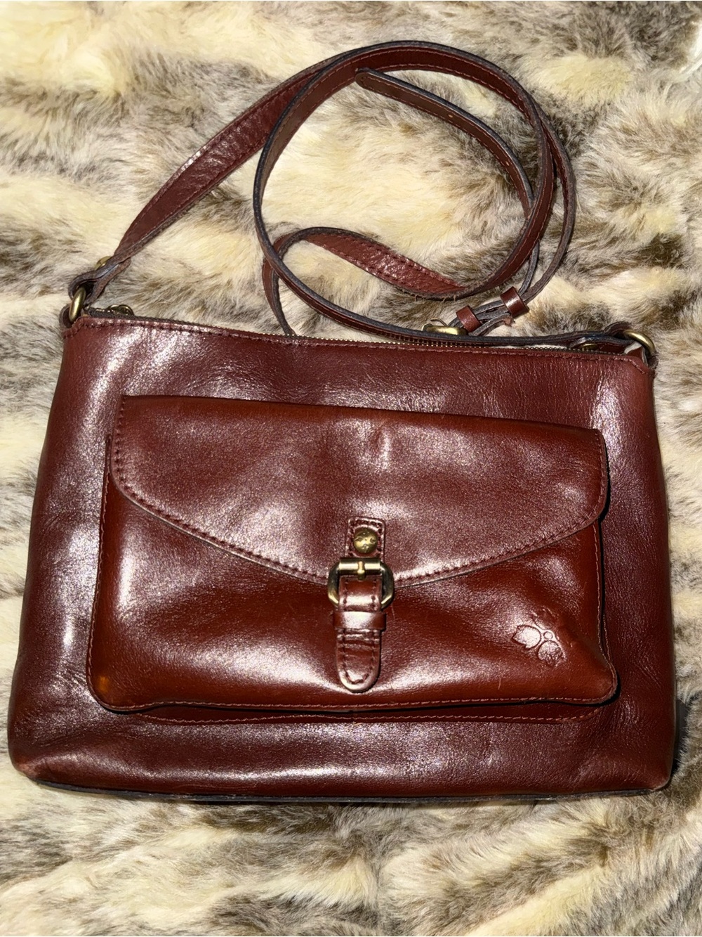 Patricia Nash “Kirby East West” Soft Leather Crossbody Bag